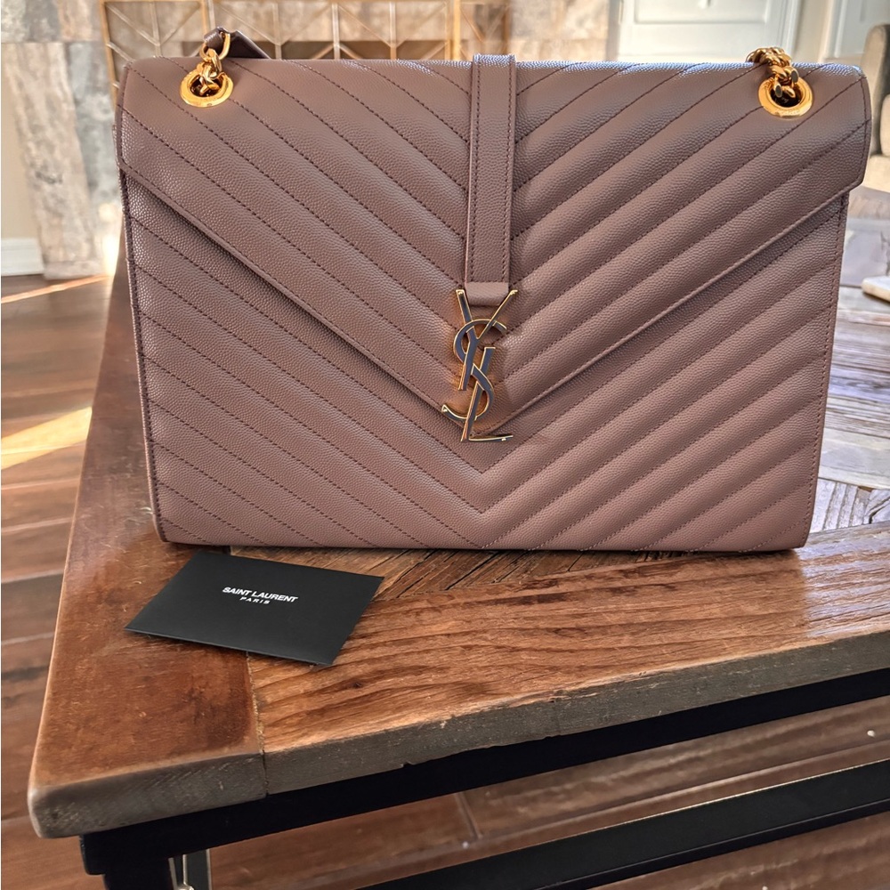 Large Chevron Monogram Satchel